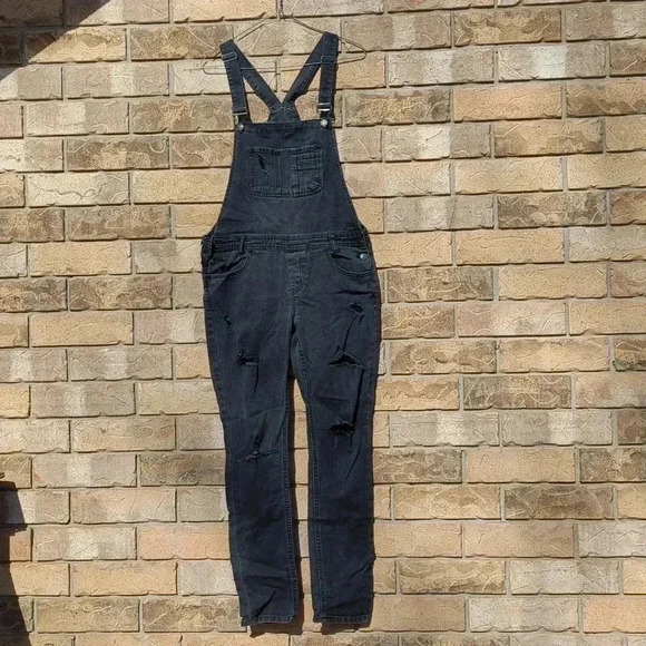 Distressed  Overalls - Picture 2 of 10